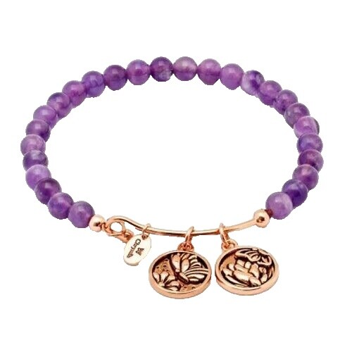 STUNNING!! 11.00ctw Lusaka Amethyst Floral Bangle Bracelet  display picture 1