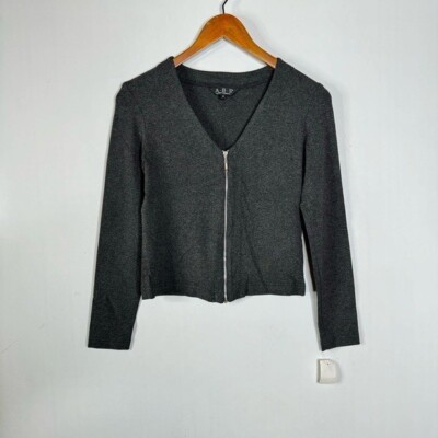 ABS by Allen Schwartz Front Zip Long Sleeve Top Size Small Petite