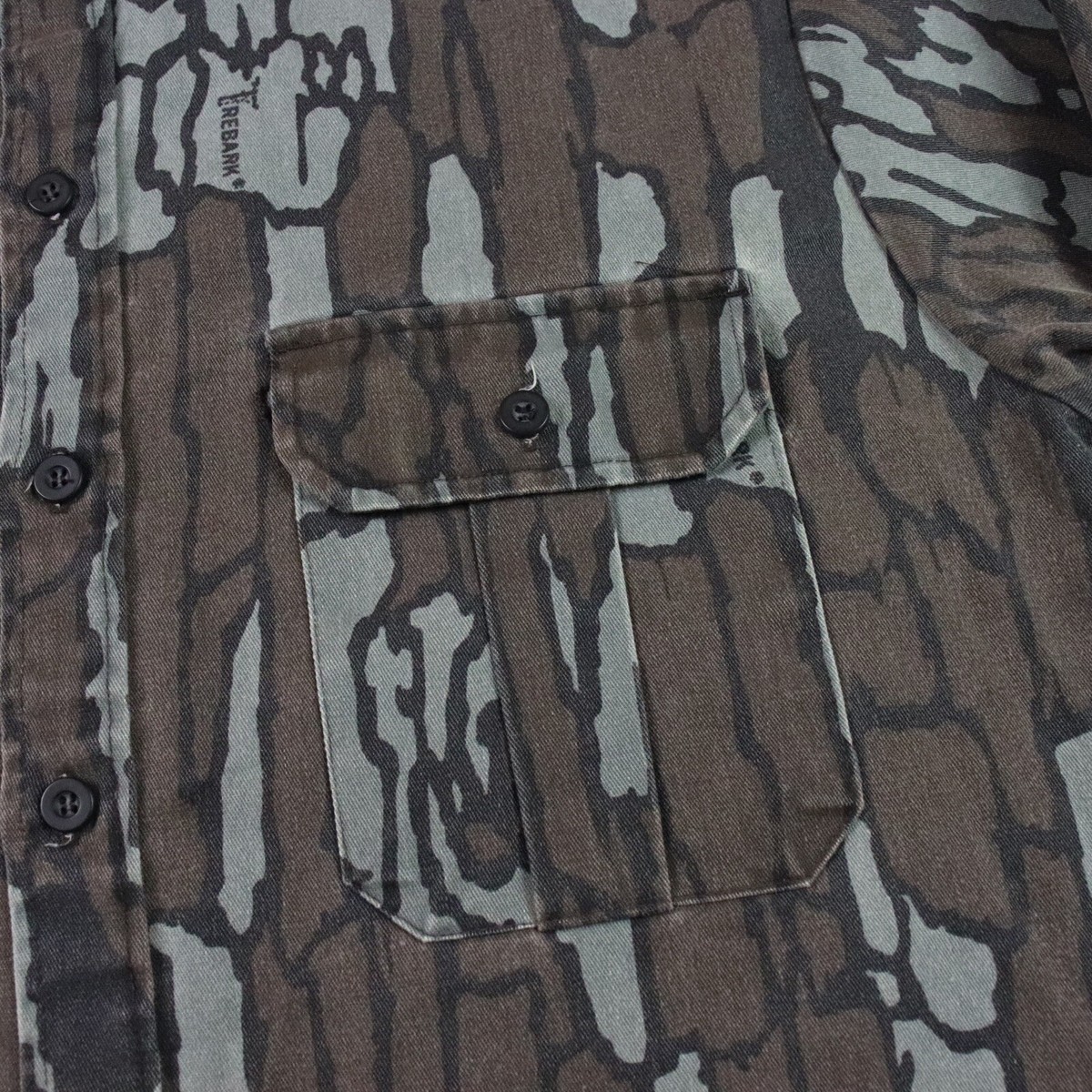 80’s trebark camouflage shirt jacket カモ Vintage 80s Trebark Camo Button Up Long Sleeve Hunting Shirt