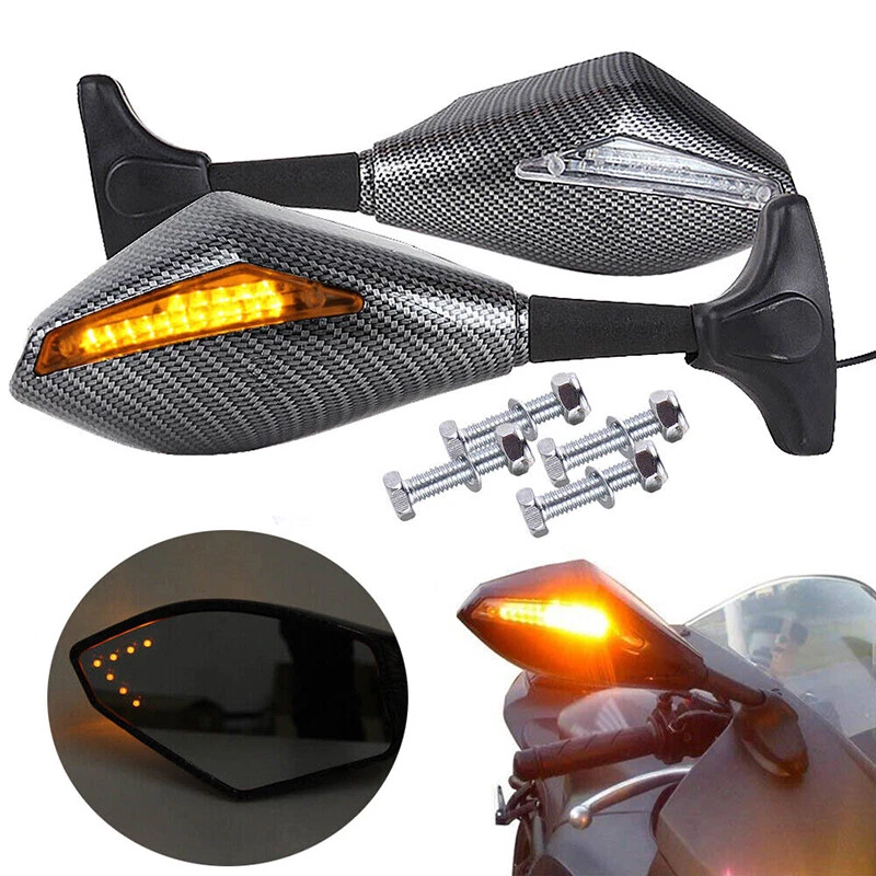 LED Turn Signal Mirrors For 2002 2003 2004-2006 Yamaha R6 600R FZ6 US