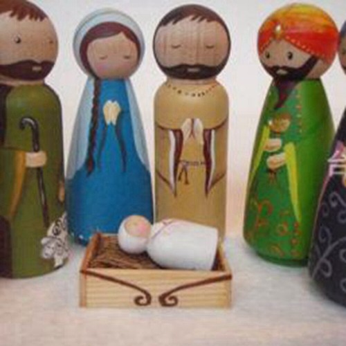 Muñeca de madera de 65 mm Little People bebé niños muñecas de madera hágalo usted mismo macho hembra 20 piezas - Imagen 4 de 9