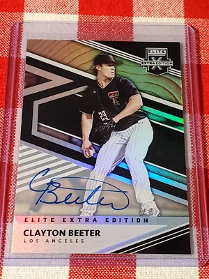 Clayton Beeter 2020 Panini Elite Extra Edition On-Card Auto #66 Dodgers