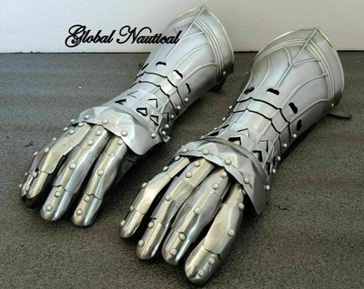 Medieval Metal Gauntlets Marshall Historical Decorative German Gauntlets