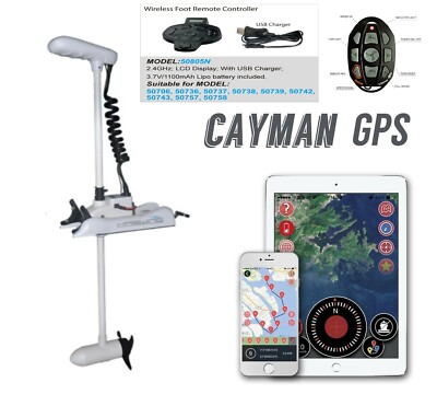 HASWING GPS12V 55LB 48'' Shaft TROLLING MOTOR WHITE ANCHOR REMOTE+FOOT CONTROL