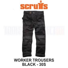 Scruffs Men's Worker Workwear Trousers Black Size 30S - T54814