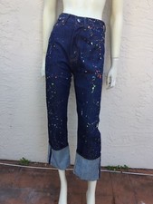 VINTAGE LVC 701 LEVIS BIG E SELVEDGE JEANS SPLATTER W/ PAINT SZ 25