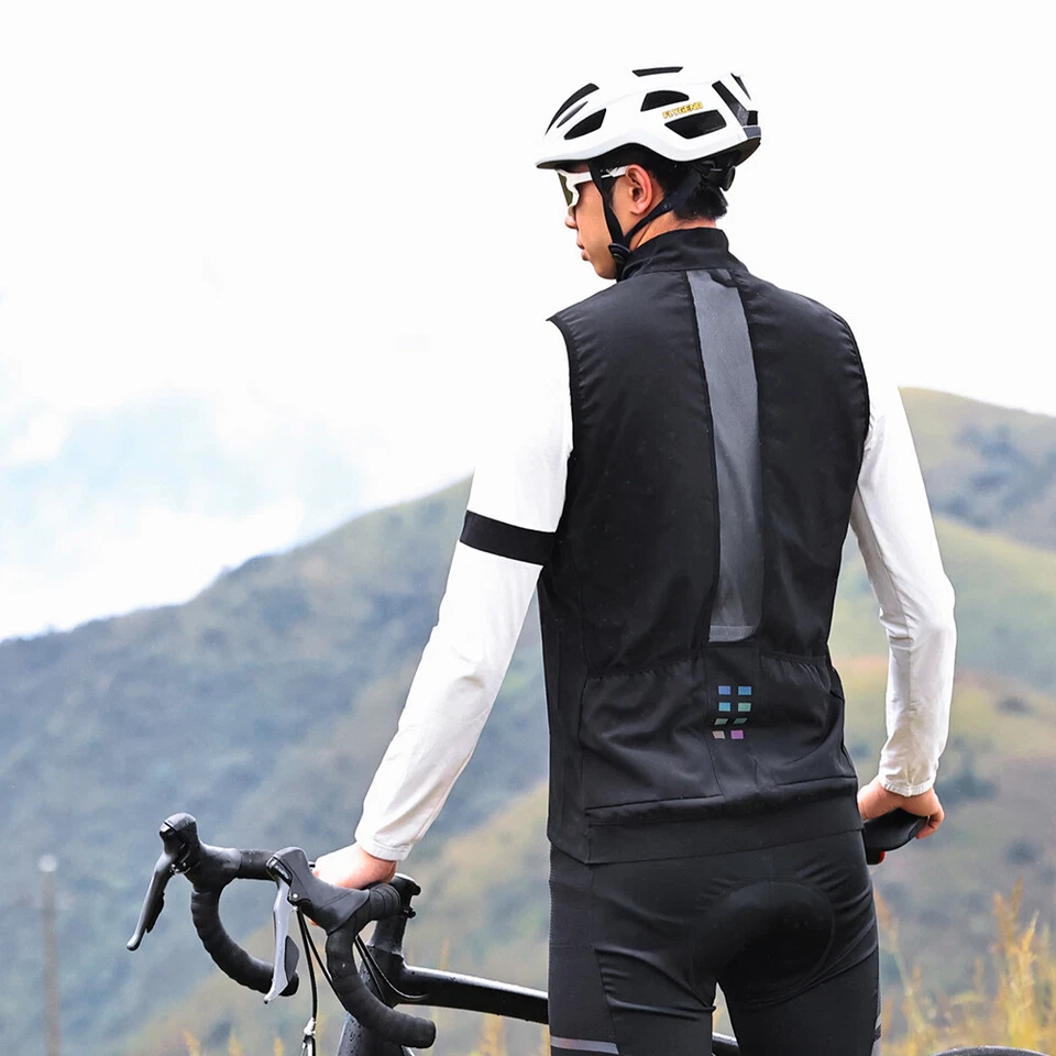 WOSAWE Men Cycling Sleeveless Jacket MTB Breathable Vest Windproof Sport Top - Image 3 of 4