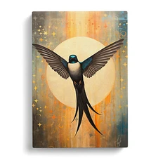 Swallow Art Deco Canvas Wall Art Print Framed Picture Decor Living Room Bedroom
