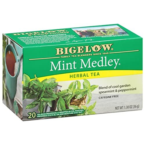 Bigelow Tea Mint Medley Herbal Tea Caffeine Free 20 Count Pack of 6 120 Total... - Picture 1 of 6