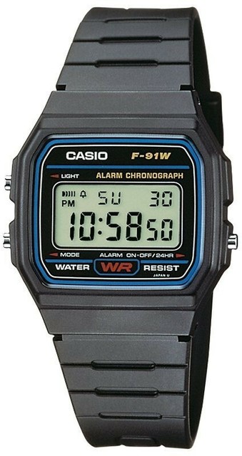 CASIO F-91W-1YEF Armbanduhr digital Herrenuhr Quarzuhr Uhr schwarz 4971850885979
