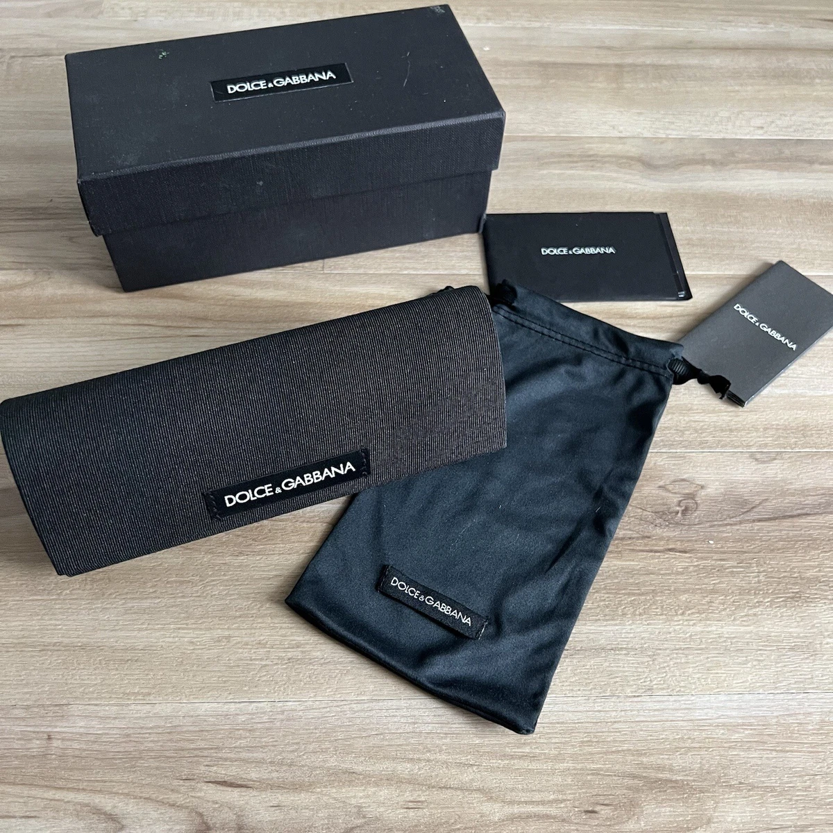 DOLCE GABBANA Sunglasses Eyeglasses Case Box And Pouch Black