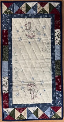 Weihnachten ''Let It Snow'' Tischläufer Set. Fertig 15x30 ins. Patchwork