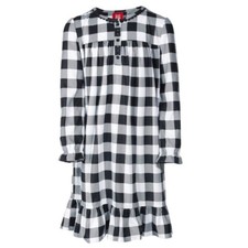 Family Pajamas A2045 Little Kid Girls Check-Print Nightgown Size S 6/7