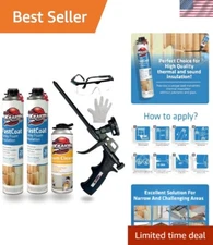 Fastcoat Spray Foam Insulation Kit - 2x27.1 oz. Closed Cell Expanding Polyure...