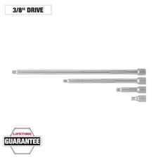 Milwaukee 3/8 in Drive Extension Set 4-Piece Knurled Chrome Plated Rust Resistan
