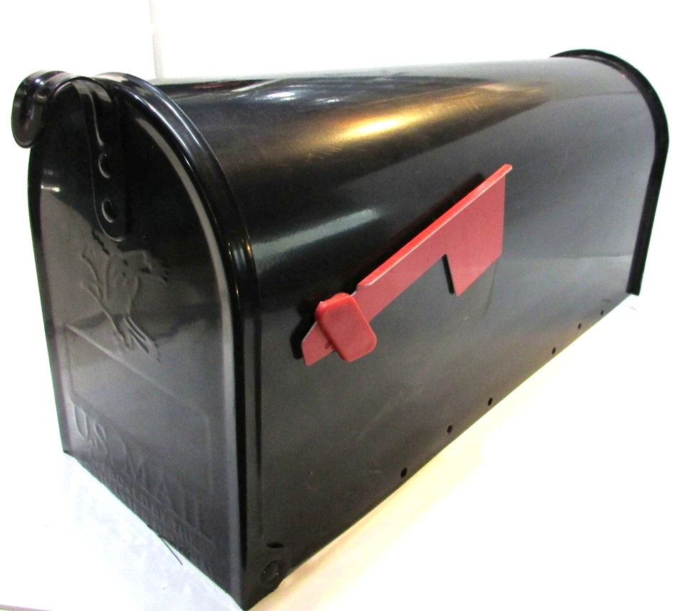 Classic Large Black Steel RFD Rural Route U.S. Mail Delivery Mailbox FREE SHPG! - Image 4 of 4
