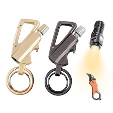 2 Pack Permanent Match Infinity Lighter with Multitool Keychain Bottle Black