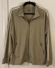NWT Size 3 16-18 CHICO'S Zenergy Tan Heather Full Zip Activewear Jacket