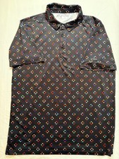 Yatta Golf Men's Geometric Diamond Pattern Performance Polo Shirt - Size L