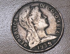 1939 Colombia 5 Centavos