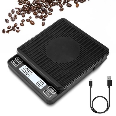 Kaffeewaage mit Timer, ACCT Espressowaage zum Übergießen und Abtropfen, USB Aufladen