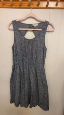 LOFT Sleeveless Gray Knit Dress with Keyhole Back