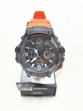 Casio MCW100H-4AV, Chronograph Watch, Orange Resin Band, 100 Meter WR, Date
