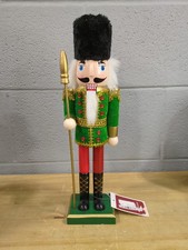 Northlight 14" Wood Green Red Gold Christmas Nutcracker Soldier DESCRIPTION