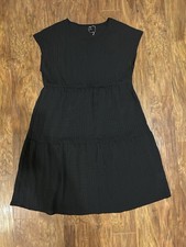 Women's Black Midi Dress with Subtle Texture Little Black Dress Girly Pop