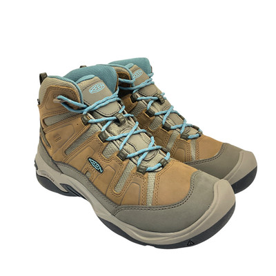 KEEN Women's Mid-Cut Circadia WP Casual Hiking Boots Brown/Turquoise Size 9.5M