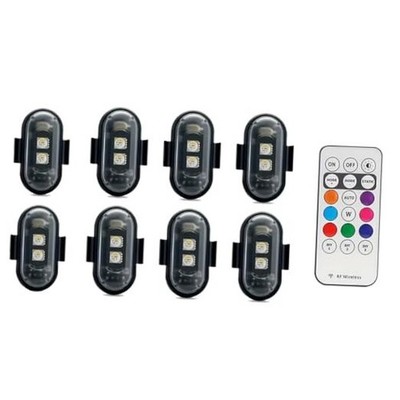  Wireless Led Strobe Lights with Remote Control,8 Colors Waterproof Anti 8PC
