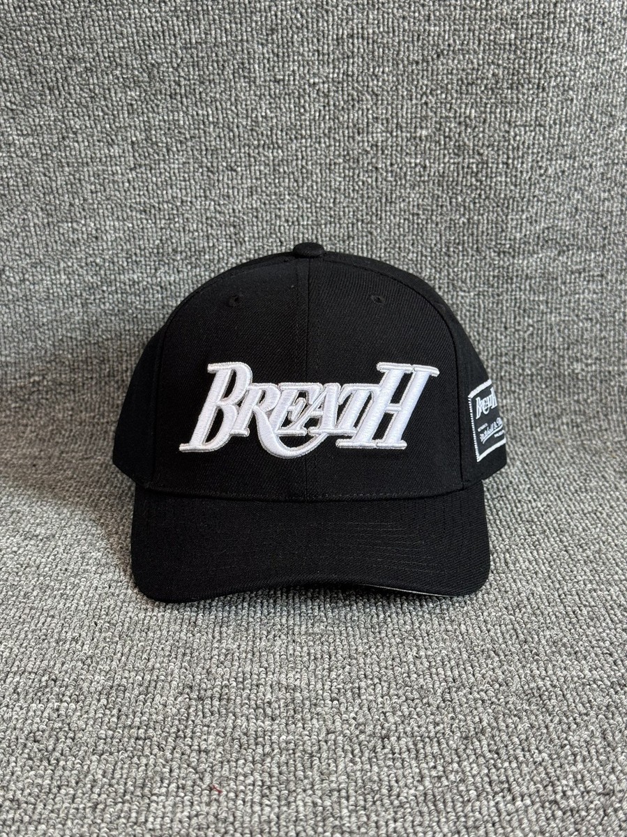 Mitchell & Ness Breath Snapback Hat Black White Curved Brim Cap