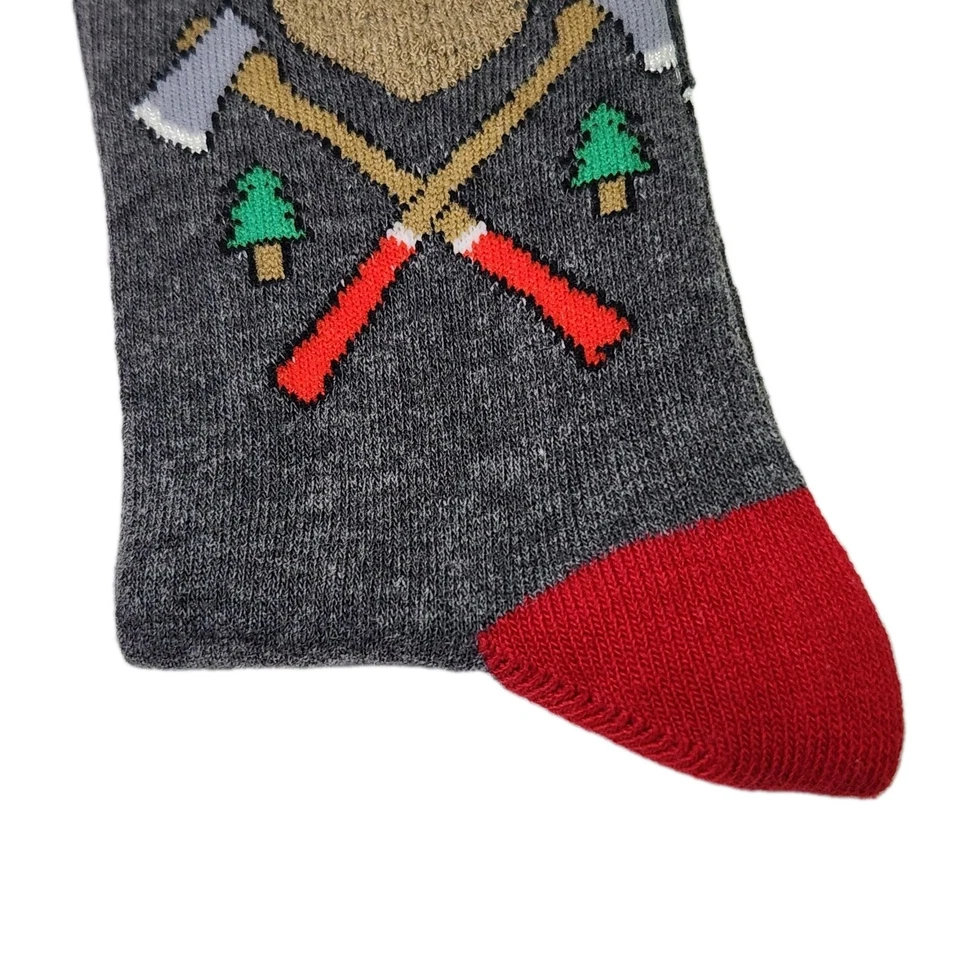 Mossimo Supply Co Mens Crew Socks Lumberjack Retro 2014 Deadstock One Size 6-12  - Image 4 of 4