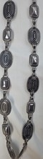 Vintage Quality Metal Medallion Country Western Belt Adjustable Chain Link Boho