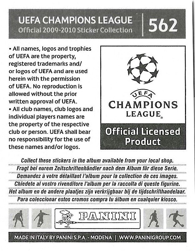 2009/10 Panini UEFA Champions League Sticker #562 Lionel Messi | eBay