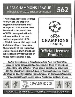 2009/10 Panini UEFA Champions League Sticker #562 Lionel Messi | eBay