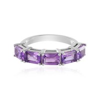 Cavill Amethyst Ring 925 Silber Plattiert Damen Echtschmuck Lila Elegant-