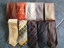 Sammlung Konvolut Krawatten 10 Modelle Beige Braun Gelb Orange Top