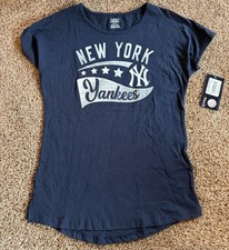 GENUINE MERCHANDISE MLB YOUTH GIRLS XL 16 New York Yankees Blue TEE TOP New