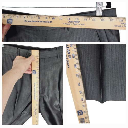 Van Heusen 2 Piece Suit 42 Mens Master Ceremonies Herringbone Gray Single Breast - Picture 7 of 21