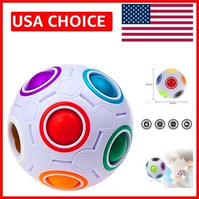 Addictive Fidget Rainbow Ball - 12-Hole Puzzle for Memory & Skills Development