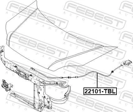 FEBEST Tirette de capot moteur 12101-TBL pour HYUNDAI GETZ (TB) 0,097kg - Photo 2/4