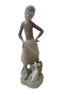 Lladro Porcelain Figurine Girl with Goose Vintage Spanish Collectible