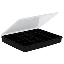 Wham Organiser Box 5.01 38cm with 10 Divisions Recycled Black/Clear