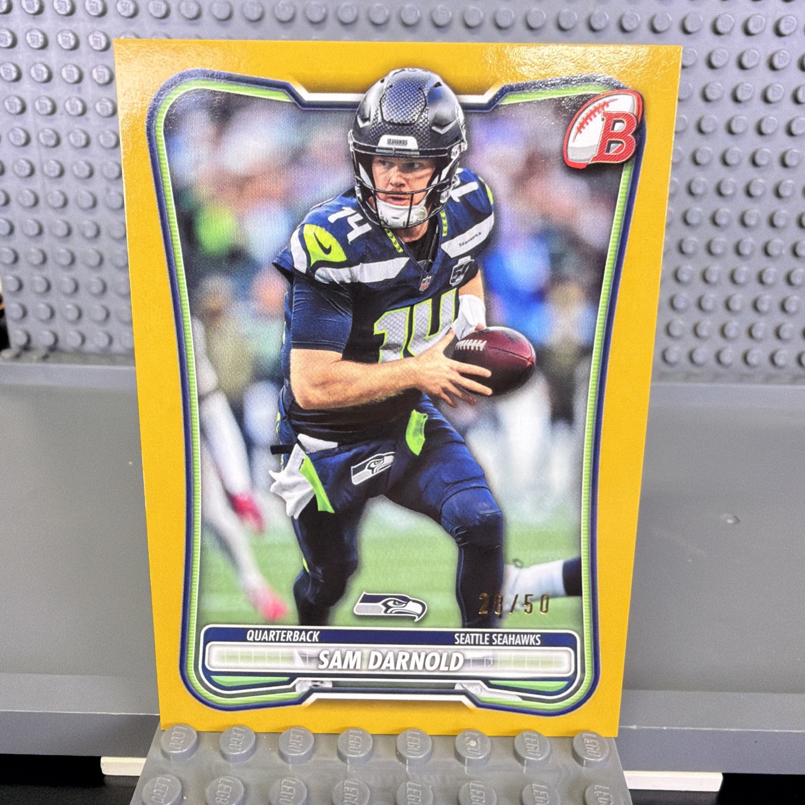 2026 Sam Darnold Bowman Football Gold #28/50 Seahawks