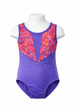 Cat Jack Size Small 6/7 Pink Blue Dance Gymnastics Leotard w/ Keyhole Back