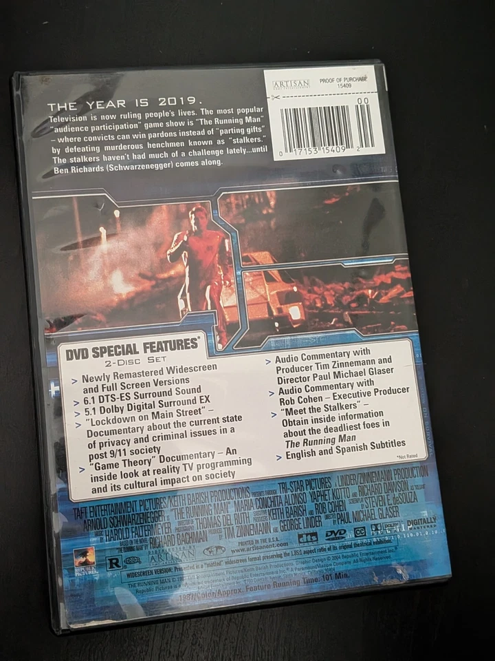 The Running Man (Special Edition DVD, 2006) Disc 2 Full Screen + Case Only - Image 2 of 3