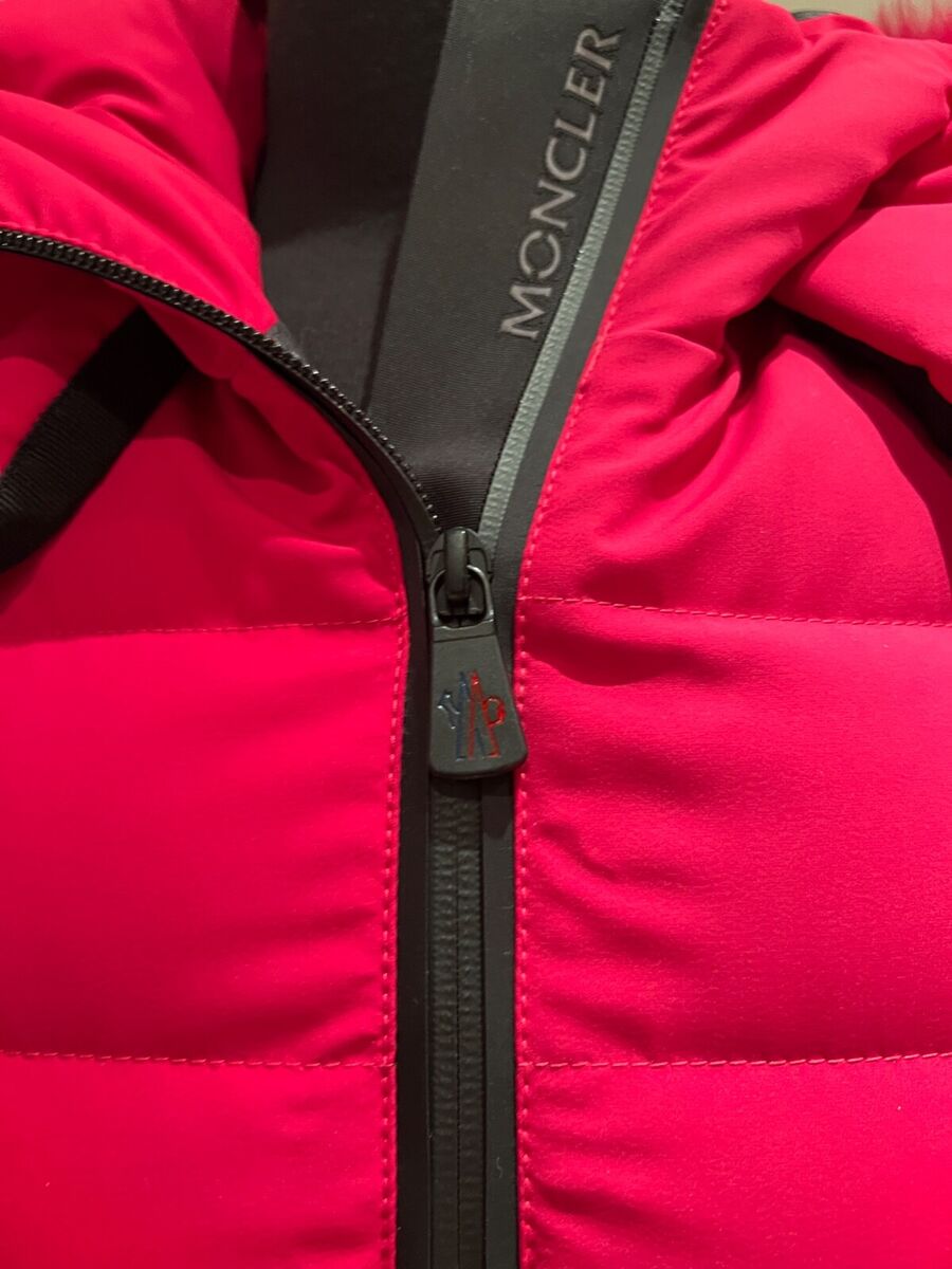 MONCLER Grenoble Lamoura Fur Trim Parka Ski Jacket in Pink MONCLER Grenoble Lamoura Fur Trim Parka Ski Jacket in Pink