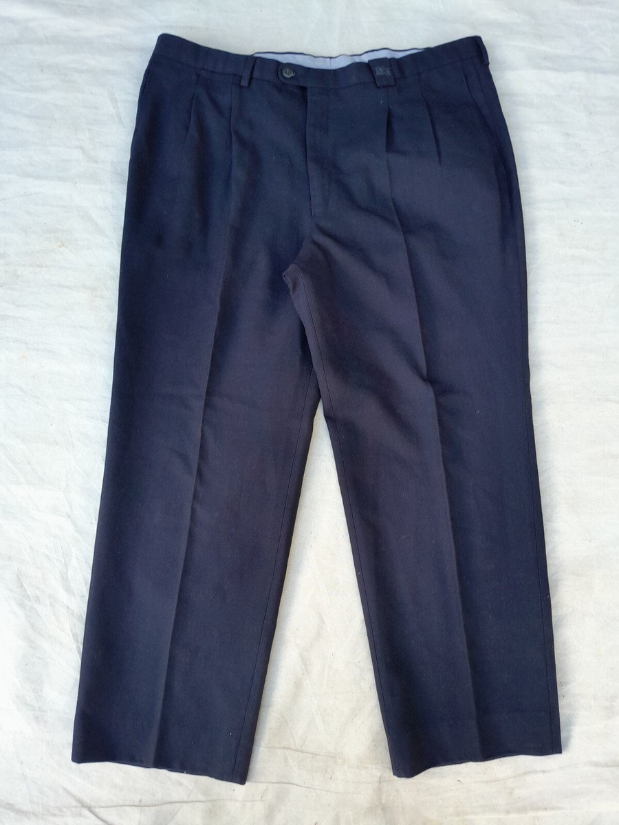 Vintage Burberry Pants Mens EU 52 Dark blue Tailored