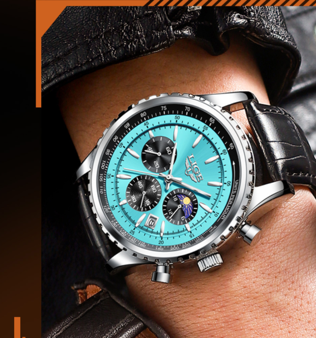 Brand-New LIGE 8989 Mens Watch Luxury Sports Quartz Wristwatch